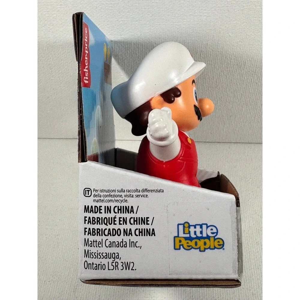 Fisher-Price Little People Fire Mario Nintendo Figure JHG65 White Hat Red Suit‎